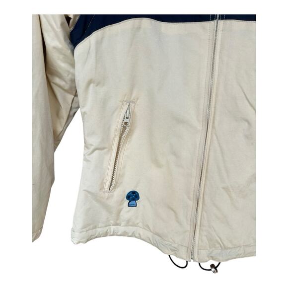 Vintage Sims retro style ski jacket cream blue size Small - Picture 6 of 9